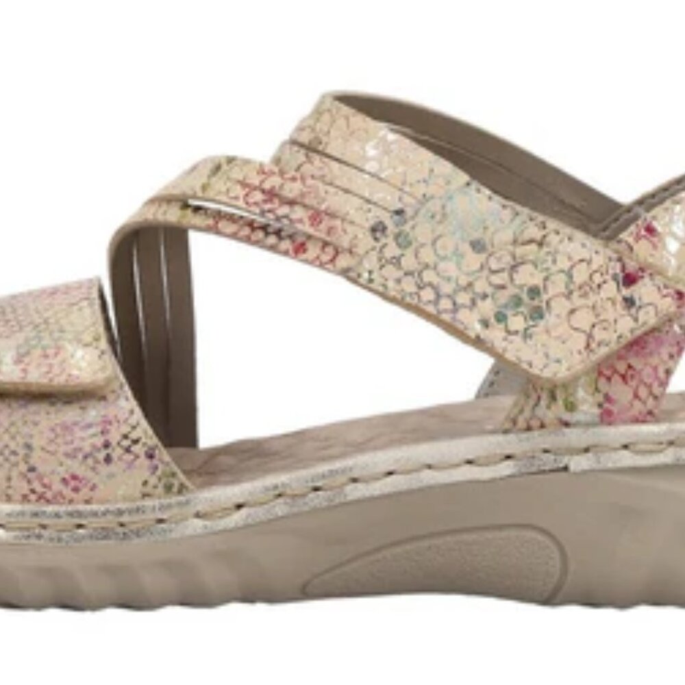 NEW Rieker Beige and Pink Patterned Sandals - Picture 6 of 12